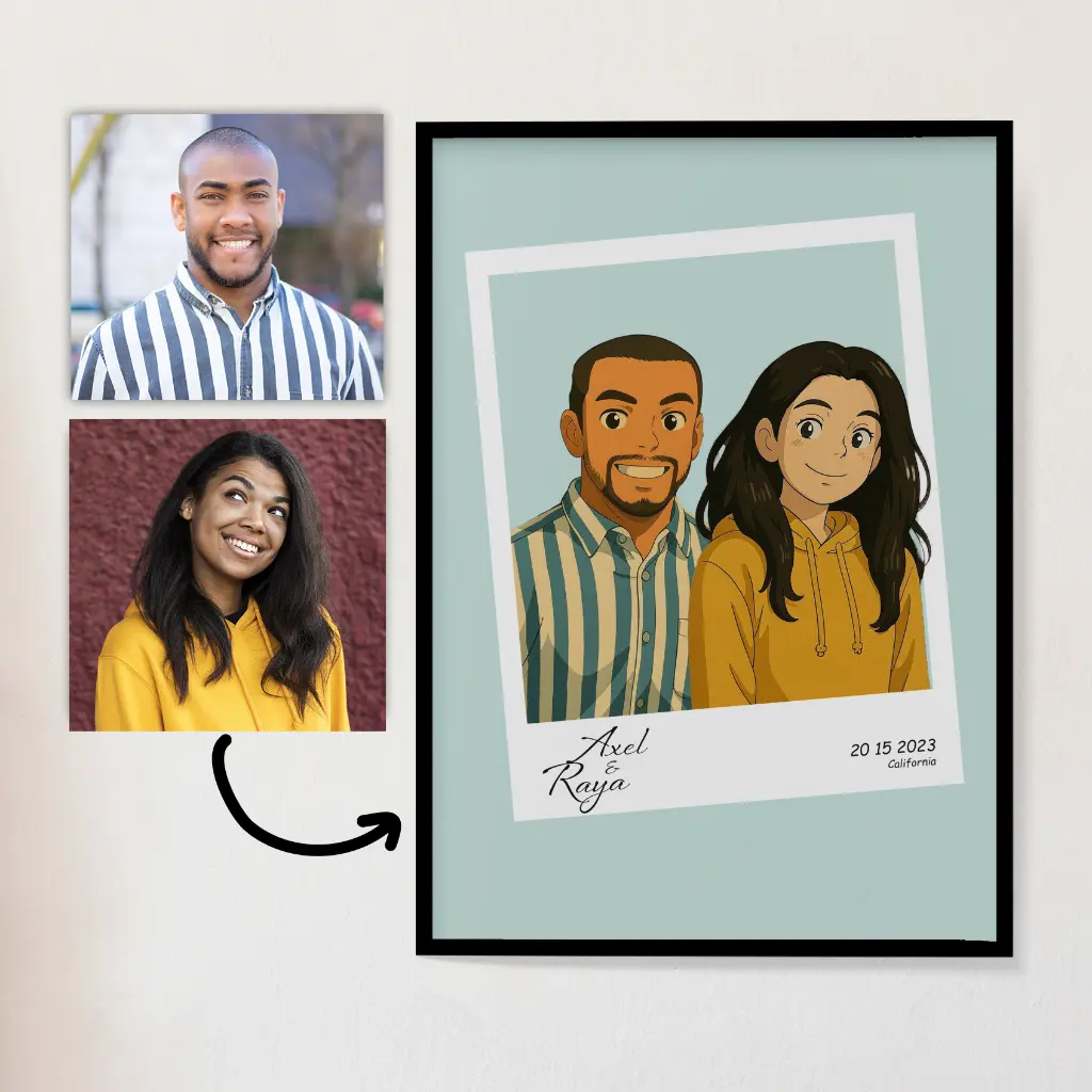 🎨 Portrait Personnalisé de Couple en Style Cartoon