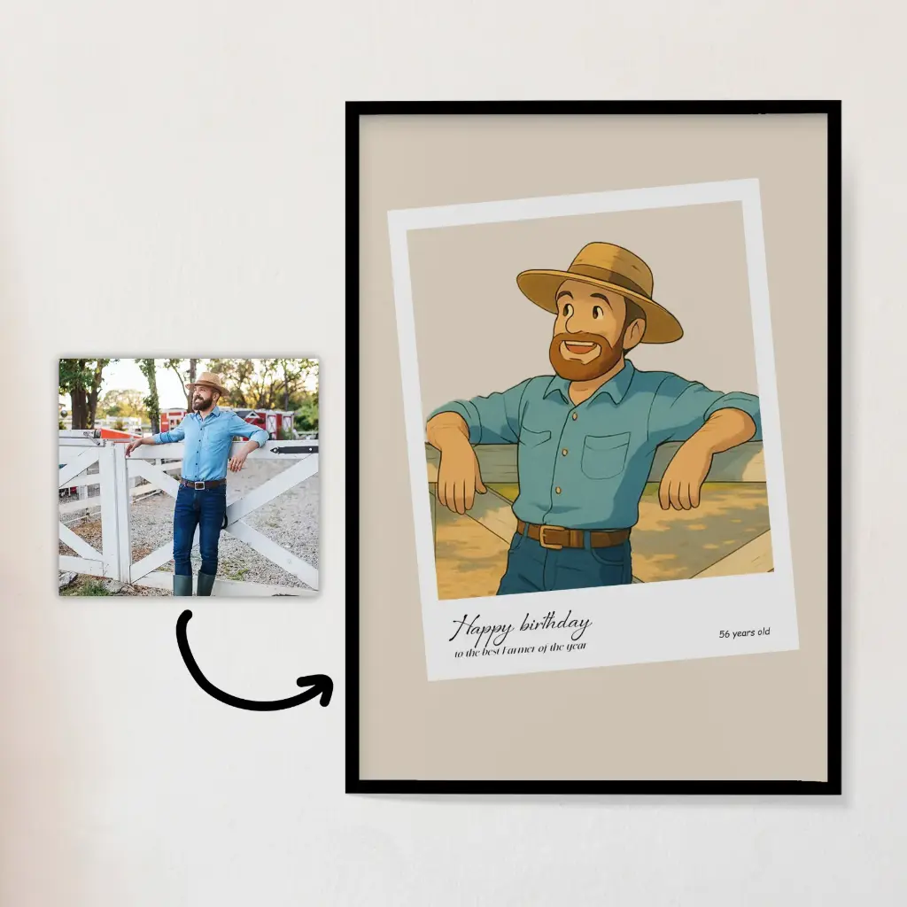 🎨 Portrait Personnalisé d’Homme en Style Cartoon