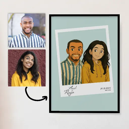 🎨 Portrait Personnalisé de Couple en Style Cartoon