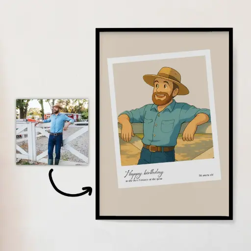🎨 Portrait Personnalisé d’Homme en Style Cartoon
